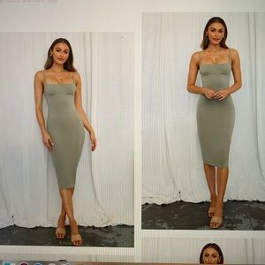 SIMPLE FAVOUR MIDI DRESS SAGE